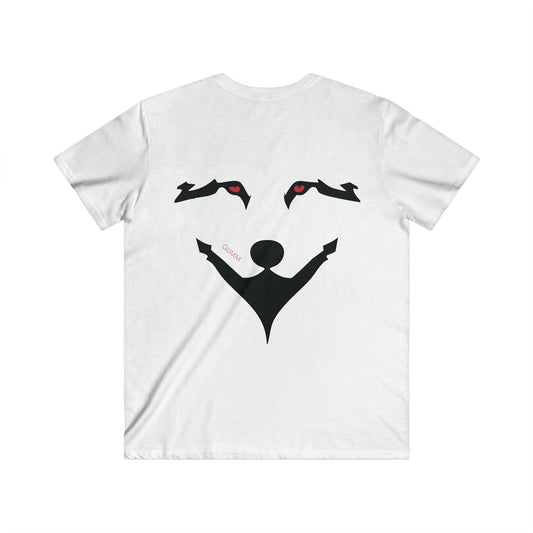 Fake smile GLIMM, Men's Fitted V-Neck Short Sleeve Tee