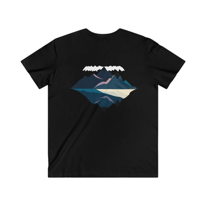 Mountain GLIMM, Men's Fitted V-Neck Short Sleeve Tee