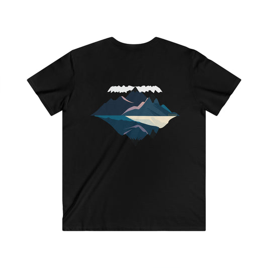 Mountain GLIMM, Men's Fitted V-Neck Short Sleeve Tee